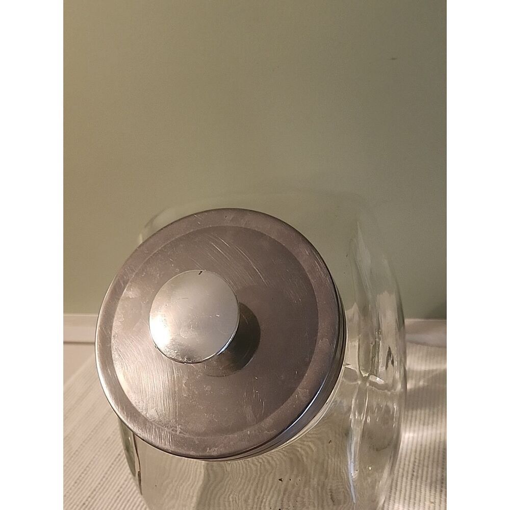 Clear Glass Kitchen Canister with Silver Lid
